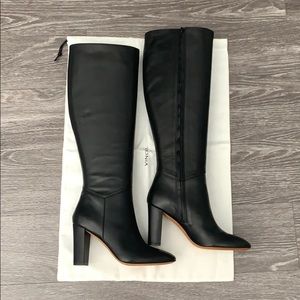 VINCE Tall Black Heel Boots size 7.5